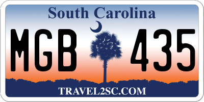SC license plate MGB435