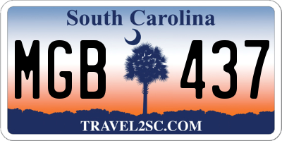 SC license plate MGB437