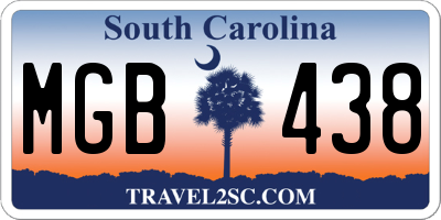 SC license plate MGB438