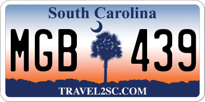 SC license plate MGB439