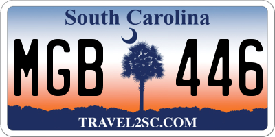 SC license plate MGB446