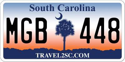 SC license plate MGB448