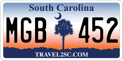 SC license plate MGB452