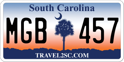 SC license plate MGB457