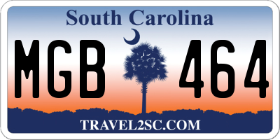 SC license plate MGB464