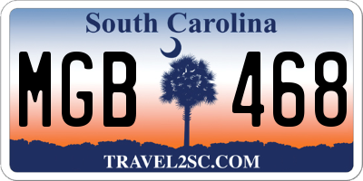 SC license plate MGB468