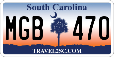 SC license plate MGB470