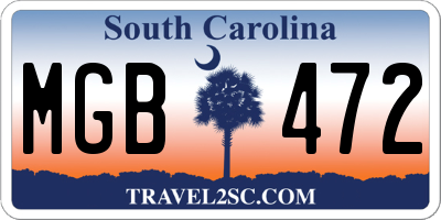 SC license plate MGB472