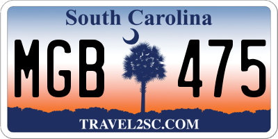 SC license plate MGB475