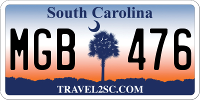 SC license plate MGB476