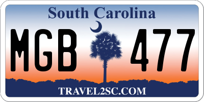 SC license plate MGB477