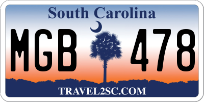 SC license plate MGB478