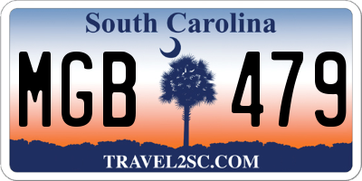 SC license plate MGB479