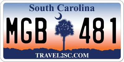 SC license plate MGB481