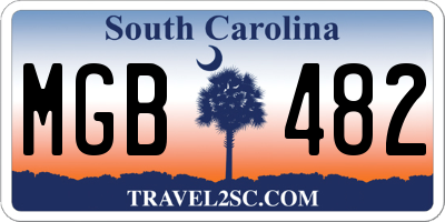 SC license plate MGB482