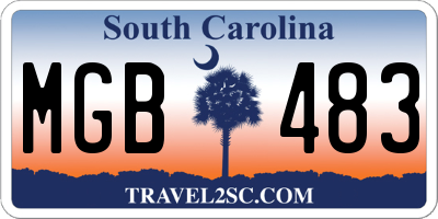 SC license plate MGB483