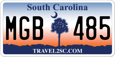 SC license plate MGB485