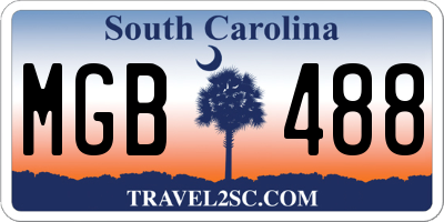 SC license plate MGB488
