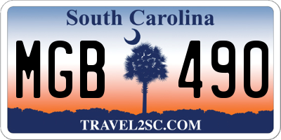 SC license plate MGB490