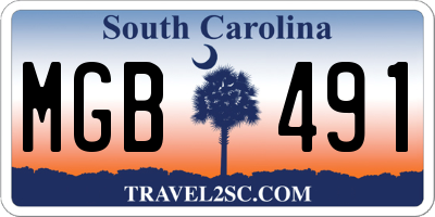 SC license plate MGB491