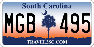 SC license plate MGB495