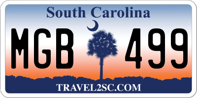 SC license plate MGB499