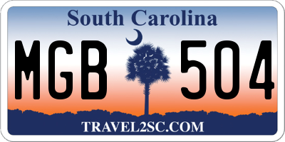 SC license plate MGB504