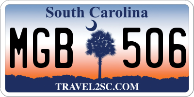 SC license plate MGB506
