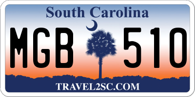 SC license plate MGB510