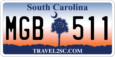 SC license plate MGB511