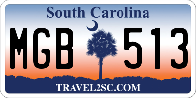 SC license plate MGB513