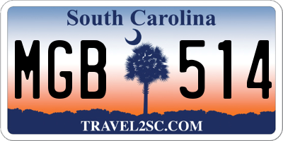 SC license plate MGB514