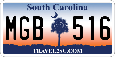 SC license plate MGB516