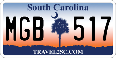 SC license plate MGB517