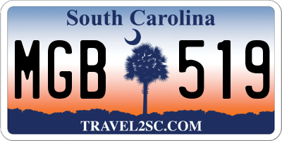 SC license plate MGB519