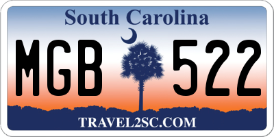 SC license plate MGB522