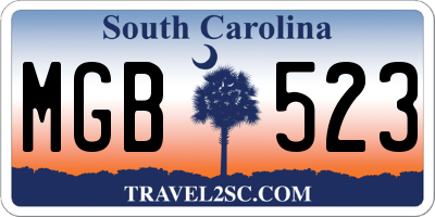 SC license plate MGB523