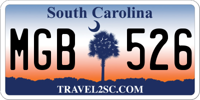 SC license plate MGB526