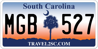 SC license plate MGB527