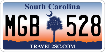 SC license plate MGB528