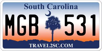 SC license plate MGB531