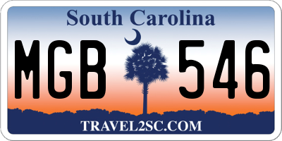 SC license plate MGB546
