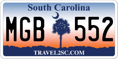 SC license plate MGB552