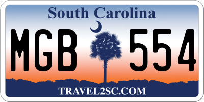 SC license plate MGB554