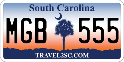 SC license plate MGB555