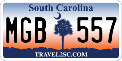 SC license plate MGB557