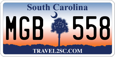 SC license plate MGB558