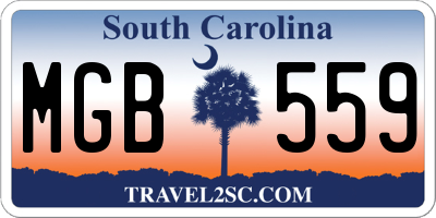 SC license plate MGB559