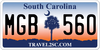 SC license plate MGB560