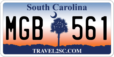 SC license plate MGB561